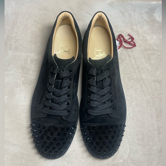 Christian Louboutin Other - Christian Louboutin Black Suede Spiked Sneakers Vieira spikes flat veau velour